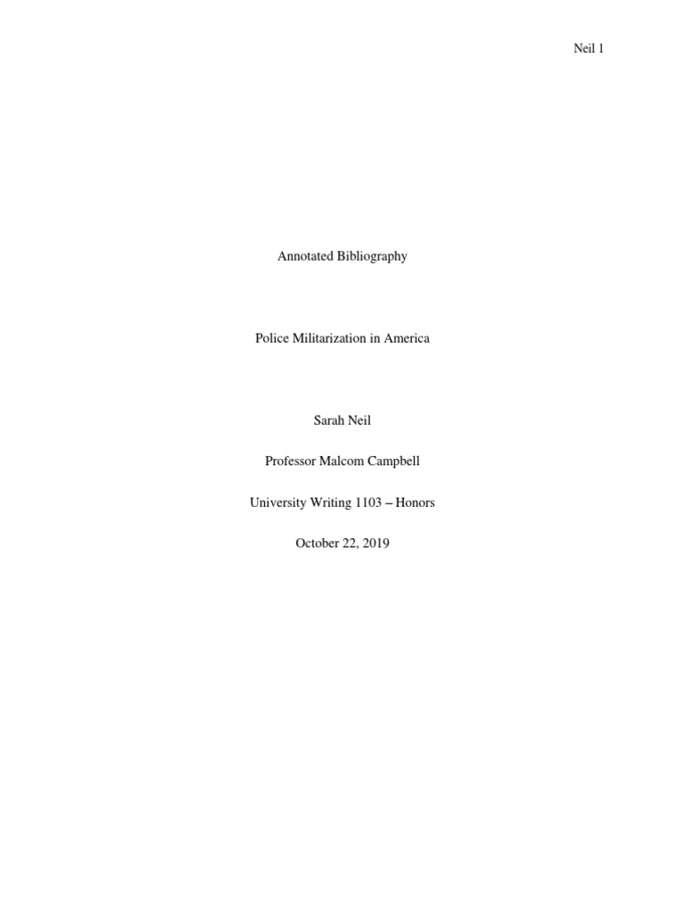 Annotated Bibliography S | PDF | Police | Criminal Justice