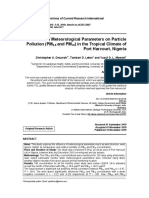 Influence of Meteorological Parameters On Particle Pollution in Nigeria