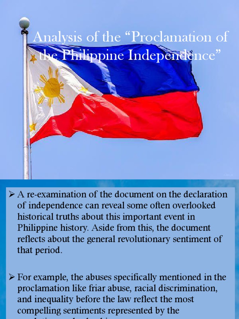 proclamation of philippine independence essay