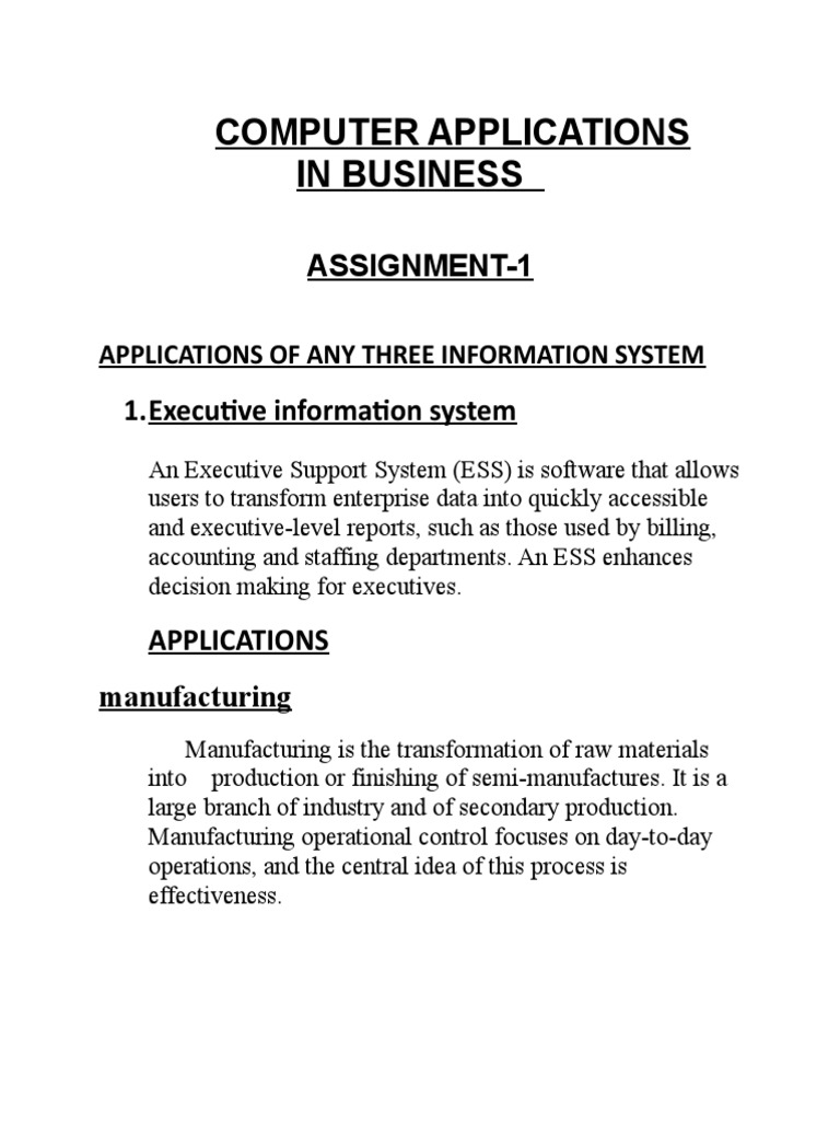 Information Systems in Business Applications | PDF | Decision Support ...