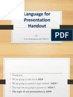 Language for Presentation Handout 2019