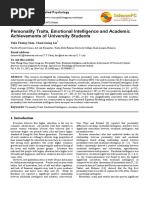 Personality Traits, Emotional Intelligence and Academic Achievements of University Students