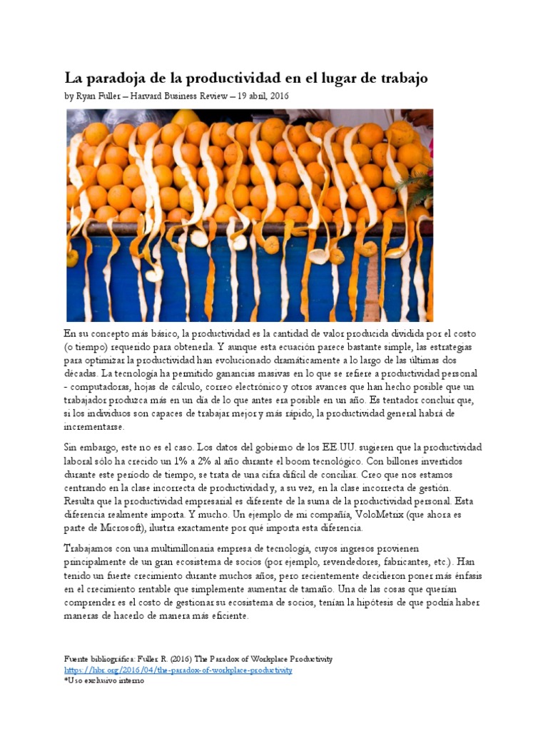 Anexo 1 Lectura Previa ESP La Paradoja de La Productividad en El