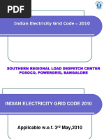 Indian Electricity Grid Code - 2010: Southern Regional Load Despatch Center Posoco, Powergrid, Bangalore