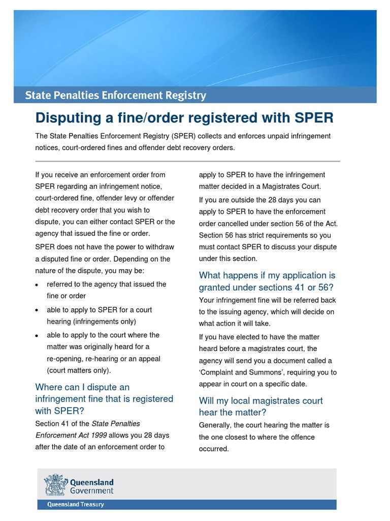 Disputing SPER Enforcement Orders | PDF | Fine (Penalty) | Magistrate
