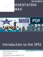 Spss Presentation To Dqam&E: Please Ask Where You Will Not Have Understood Asi Present!