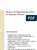 Influence of Organizational Culture On Employee Turnover