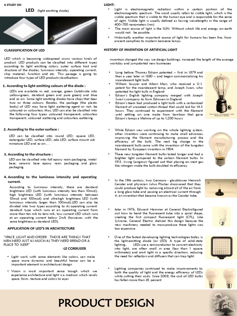 Product Design 1 Final | PDF | Incandescent Light Bulb | Light Emitting ...