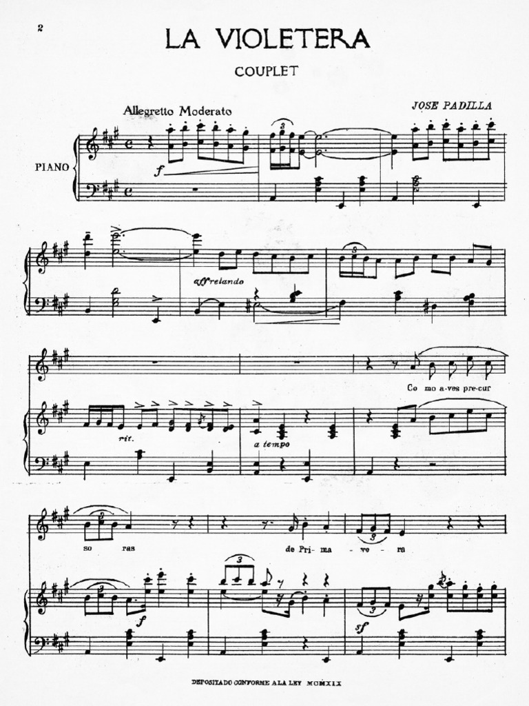 La Violetera Canto y Piano PDF PDF