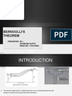 Bernoulli'S Theorem: Presented By:-Shubham Gupta REGD NO. 1741018081