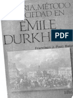 Historia Metodo y Sociedad en Emilie Durkheim Francisco J Paoli Bolio PDF