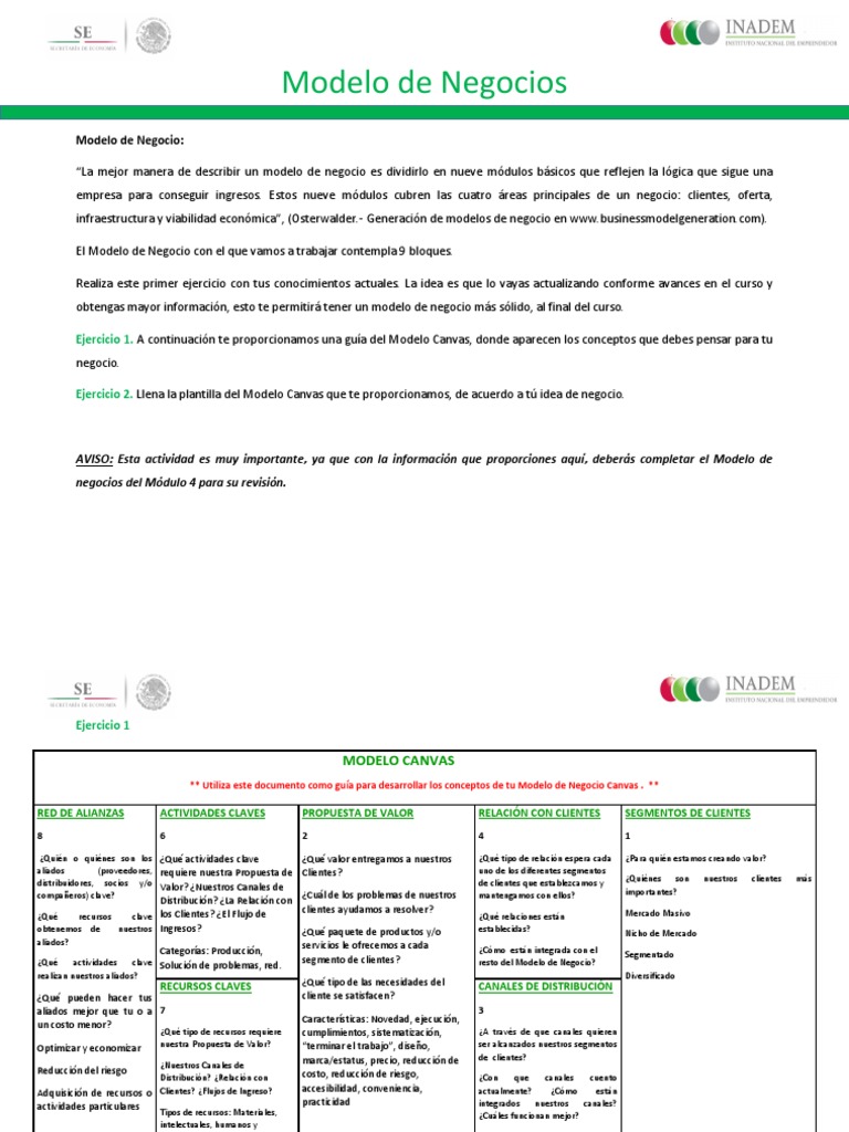 Modelo Canvas | PDF | Modelo de negocio | Cliente