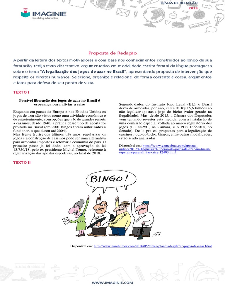 A Legalização Dos Jogos de Azar No Brasil, PDF, Cassino
