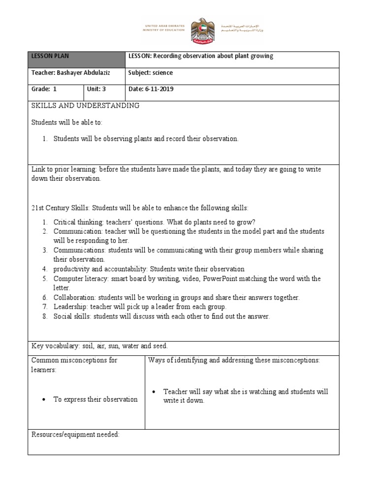 Third What Do Plant Need To Grow Lesson Plan PDF Lesson Plan Teachers