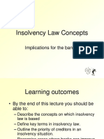 Insolvency Law Concepts: Implications For The Banker
