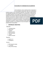 Acidez, PH y Densidad de Los Alimentos