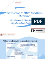 Introduction To FIDIC Conditions of Contract: Dr. Mirosław J. Skibniewski, A.J. Clark Chair Professor