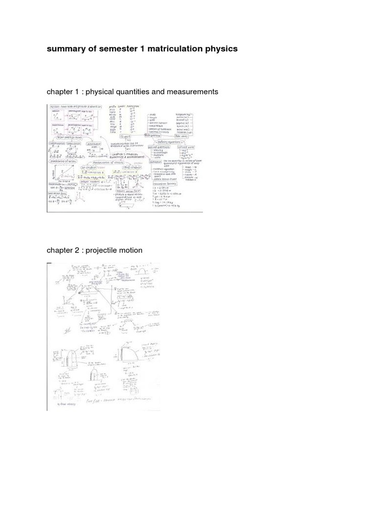 Semester 1 Physics Summary Notes | PDF | Teaching Methods & Materials ...