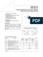 TIP110/112/115/117 Complementary Silicon Power Darlington Transistors