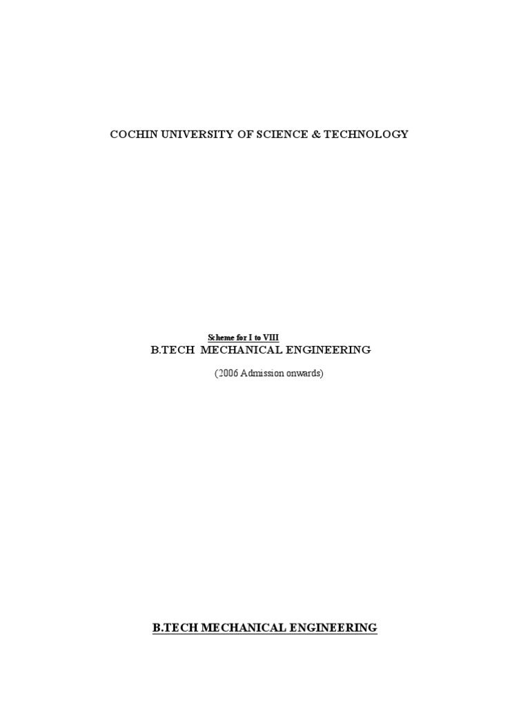 B.Tech Mechanical Engineering Curriculum | PDF | Beam (Structure ...