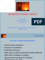 Geometric Power Limited: National Conference On Electricity Consumers in Nigeria