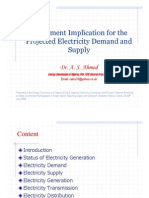 Investment Implication for the Projected Electricity Demand and Supply