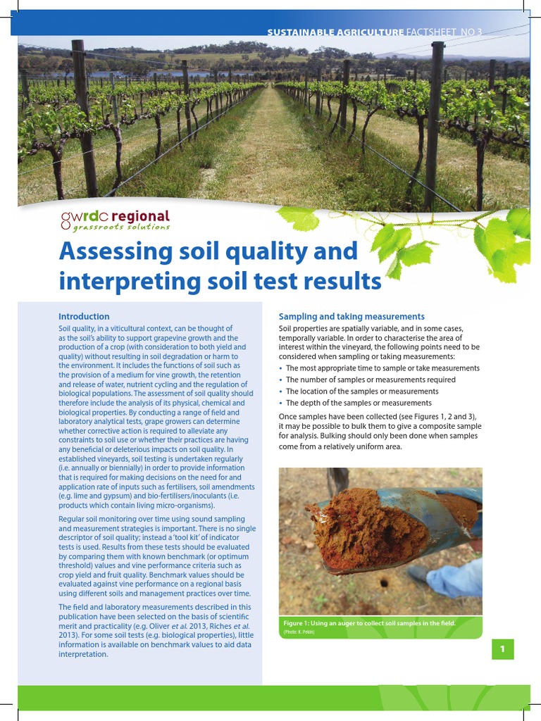 Soil Quality Assessment for Vineyards | PDF | Soil | Ph