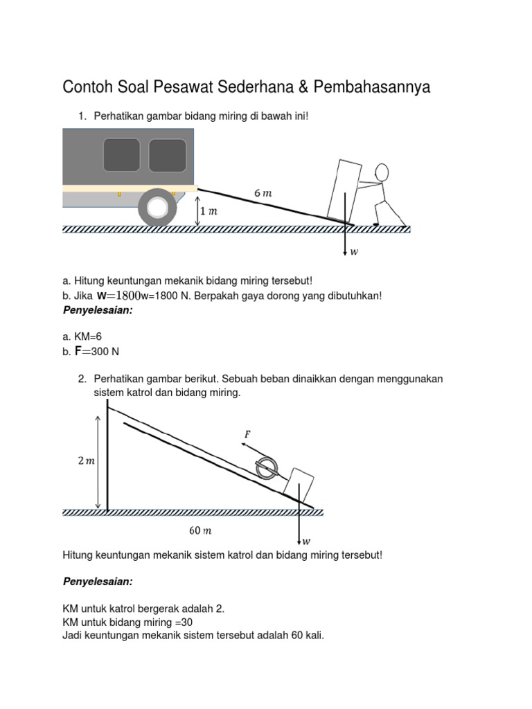 Contoh Soal Pesawat Sederhana