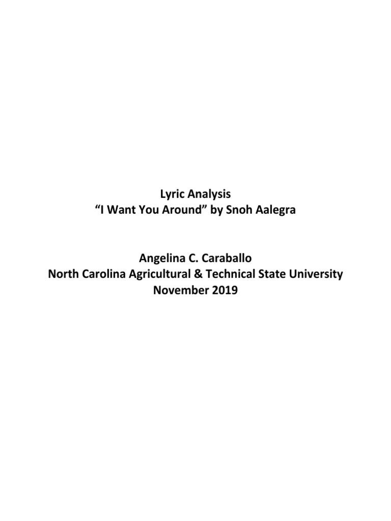 Lyric Analysis Pop Music Recorded Music