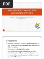 Management Training for Integrated Services Course 4