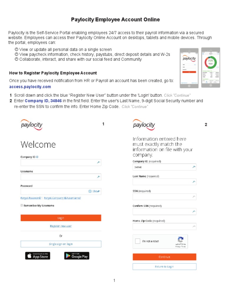 Paylocity Self-Service Portal Setup | PDF