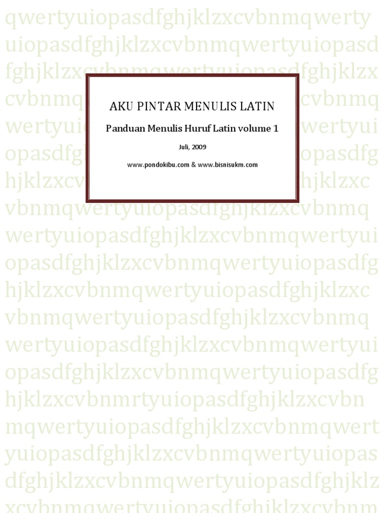 Aku Pintar Menulis Latin | PDF
