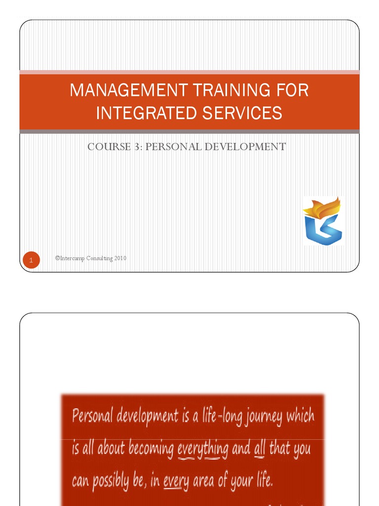 Management Training For Integrated Services Course 3 | PDF | Personal ...