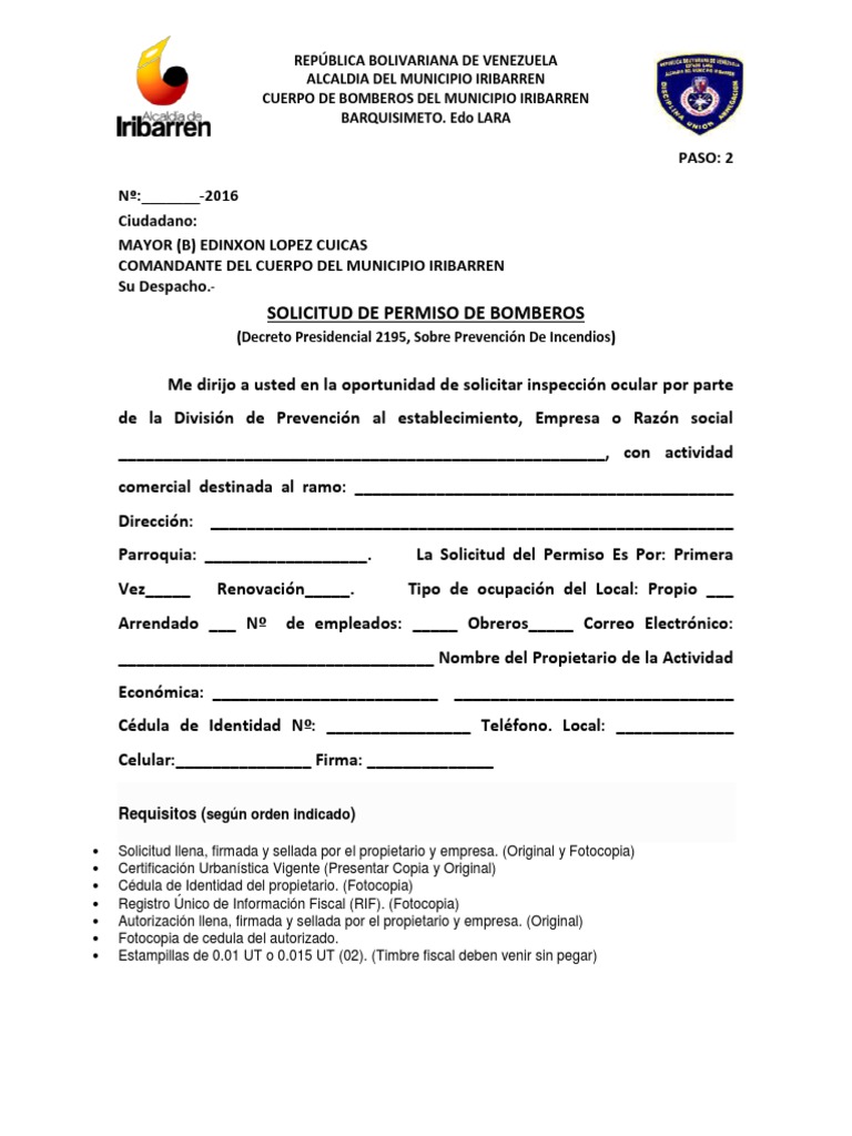 16d77 Solicitud De Permiso Bomberos