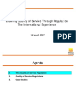 Ensuring Quality of Service Through Regulation - The International Experience  
