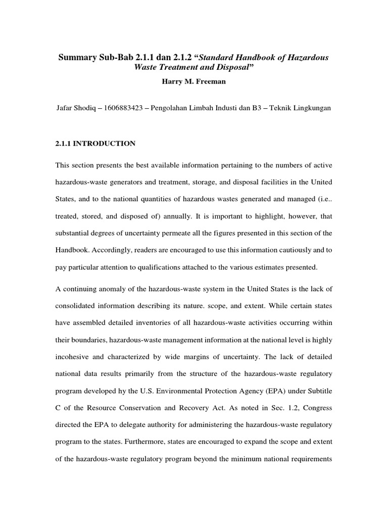 An Overview of Hazardous Waste Statistics in the United States