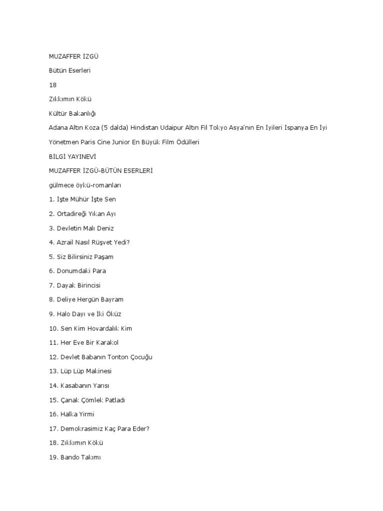 Muzaffer Izgu Zikkimin Koku Pdf