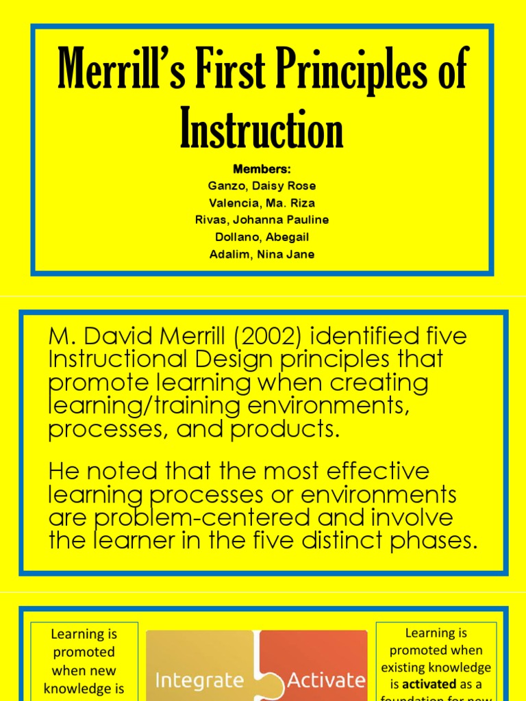 Merrill's Five Principles of Instruction | PDF | Instructional Design ...