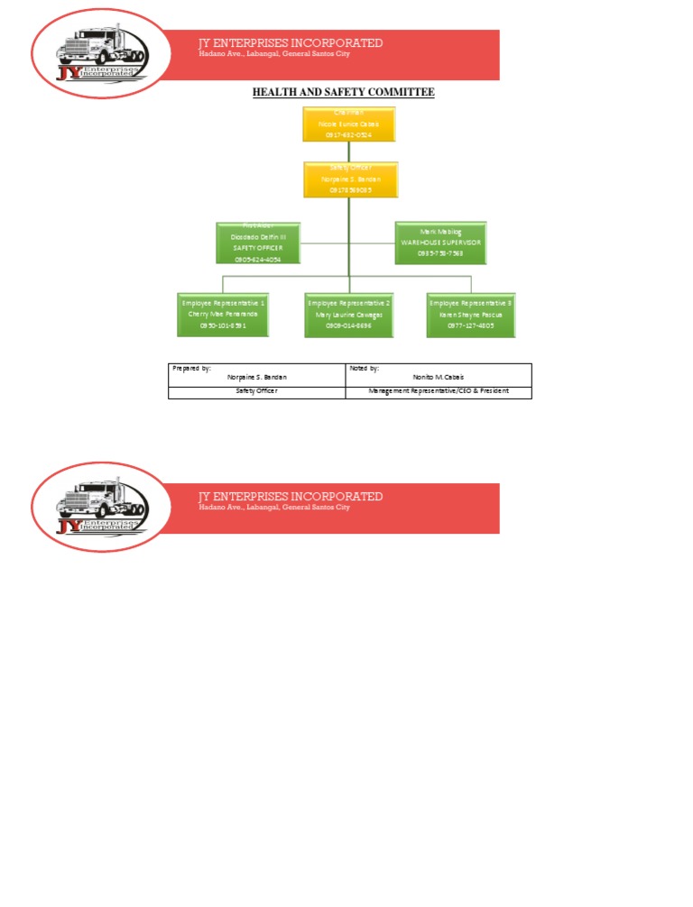 JY Enterprises Health & Safety Committee | PDF