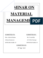 SEMINAR ON MATERIAL MANAGEMENT