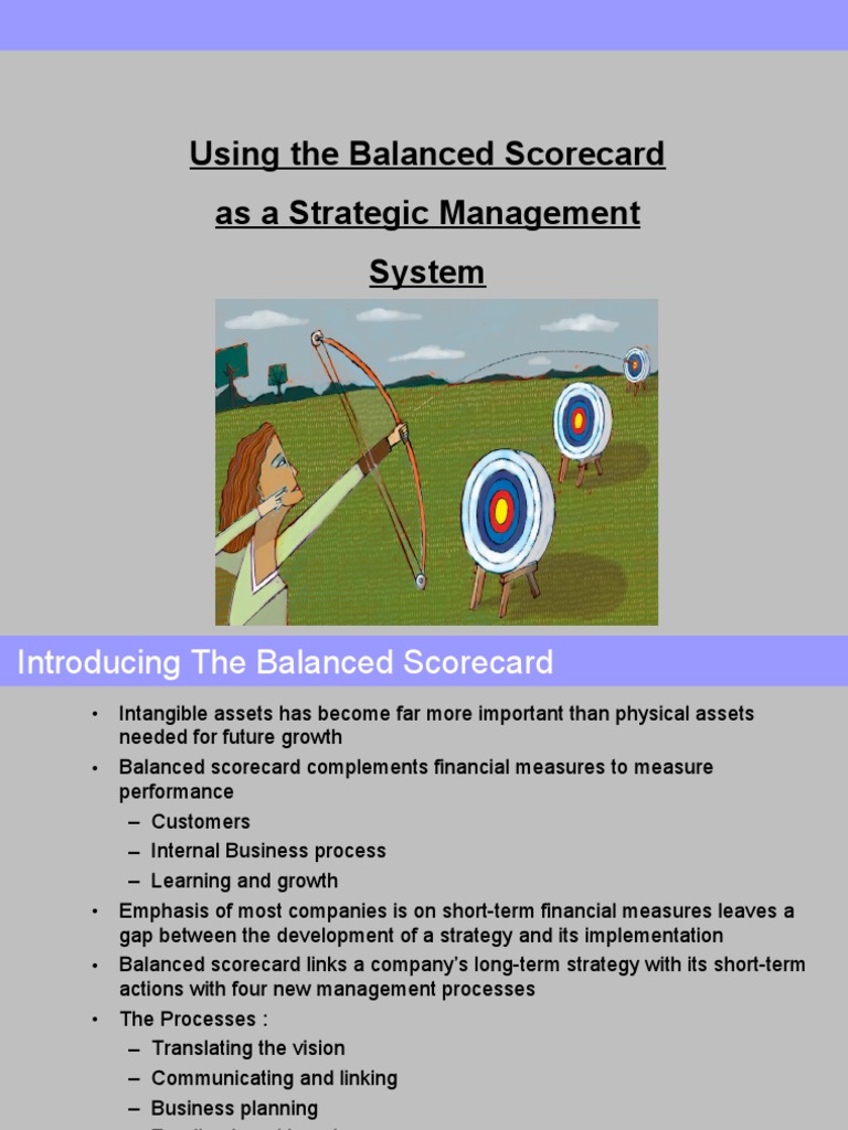Balanced Scorecard for Strategic Management | PDF | Strategic ...