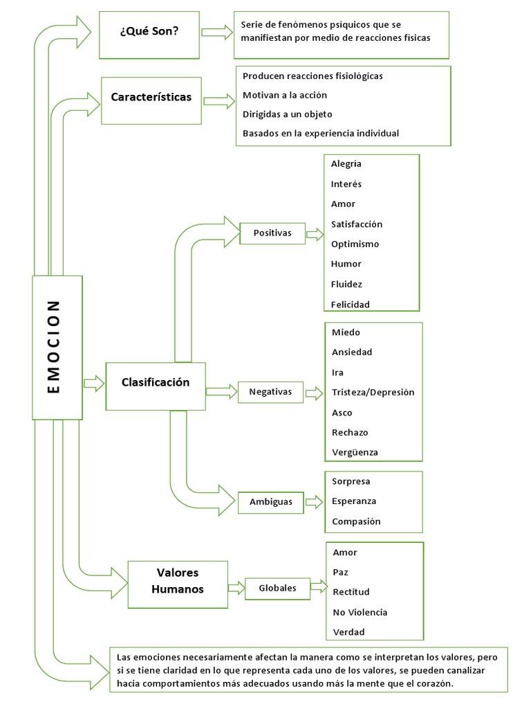 Mapa Conceptual Caracteristicas de Las Emociones y Los Sentimientos | PDF