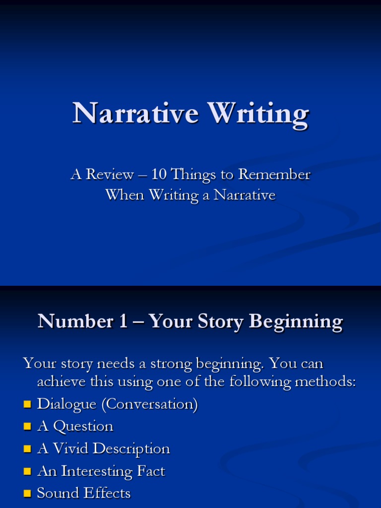 Narrative Writing: A Review - 10 Things To Remember When Writing A ...