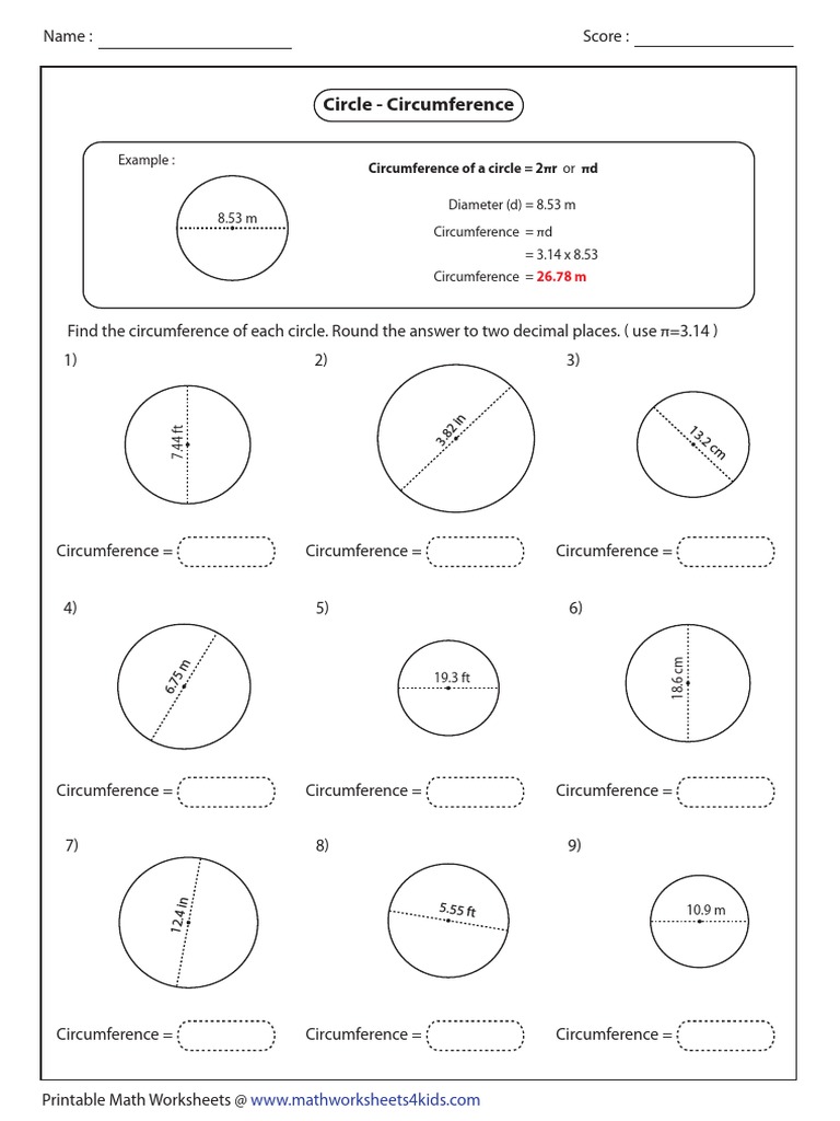 Circumference and Area Combined | PDF | Geometric Measurement | Space