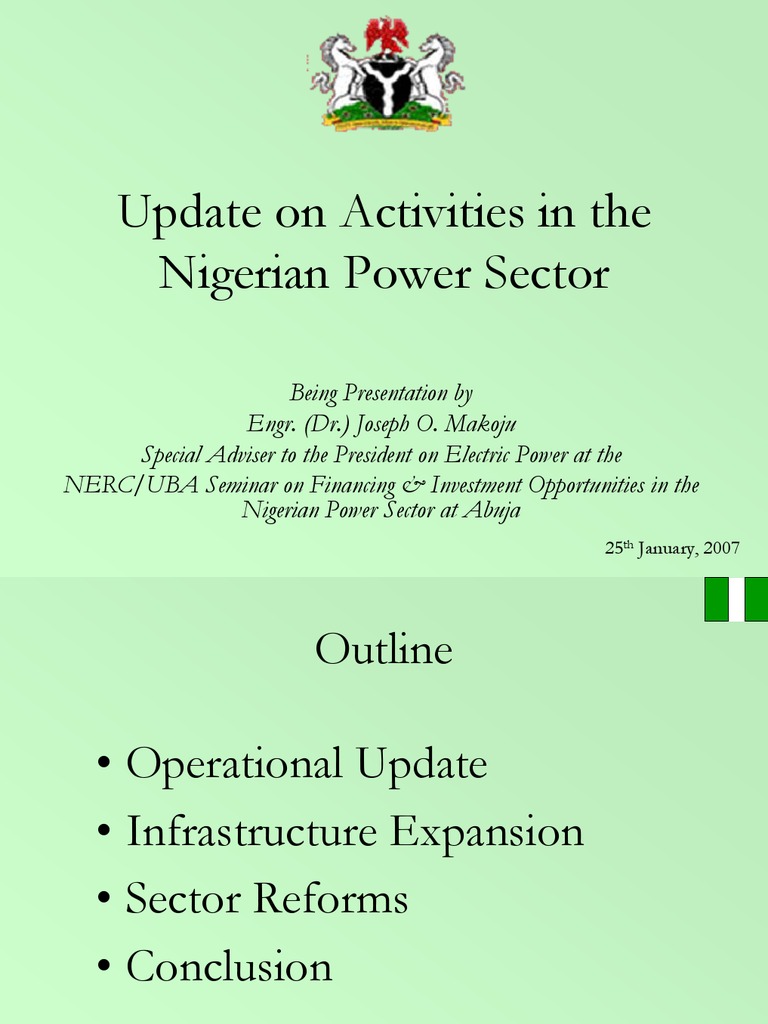 Update On Activities in The Nigerian Power Sector | PDF | Nigeria ...