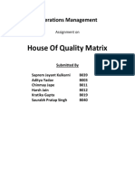 House of Quality Matrix: Operations Management