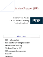Session Initiation Protocol (SIP) : Nishita Vora Pandya CS 595 Network Routing Talk