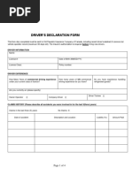 Driver Declaration Form