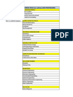 Business Entity Business Field (W/ Yellow) and Professions