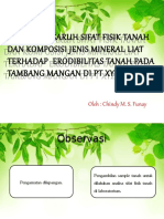 KAJIAN PENGARUH SIFAT FISIK TANAH DAN KOMPOSISI JENIS MINERAL LIAT TERHADAP ERODIBILITAS TANAH PADA TAMBANG MANGAN DI PT XYZ